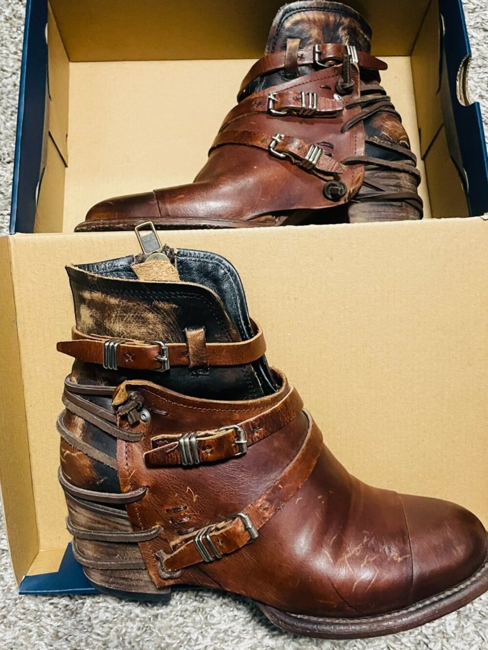 Freebird Crue Brown Leather Boots size 8